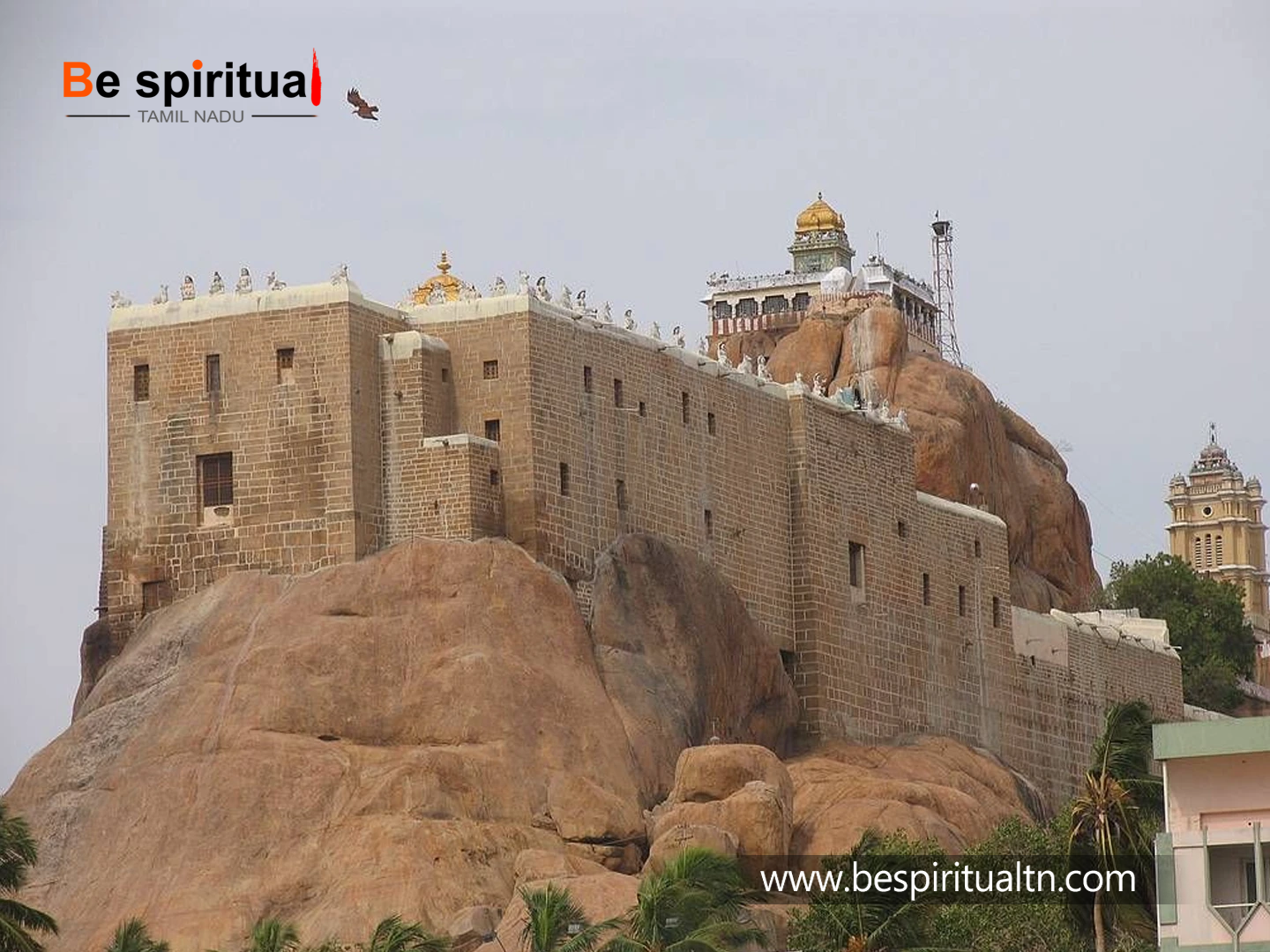 Trichy - Rockfort _ A timeless hill crowned with faith — rising high above the city, where ancient steps lead to a view filled with history, devotion, and quiet strength. copy